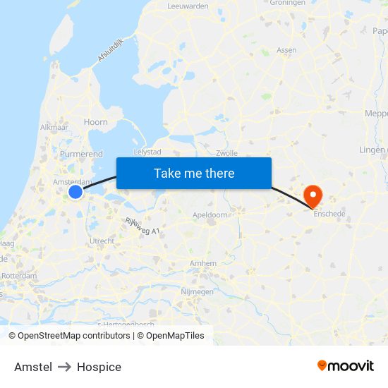 Amstel to Hospice map