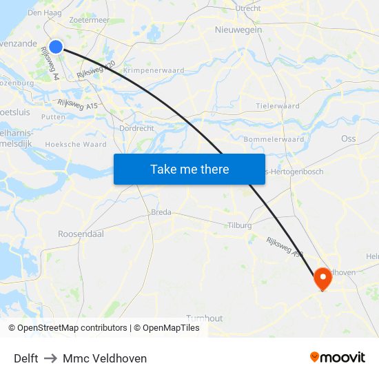 Delft to Mmc Veldhoven map