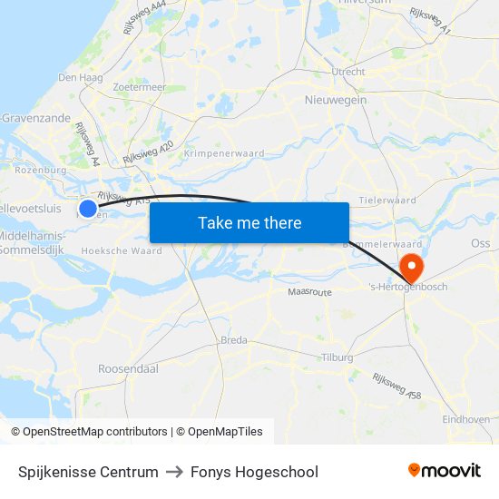 Spijkenisse Centrum to Fonys Hogeschool map