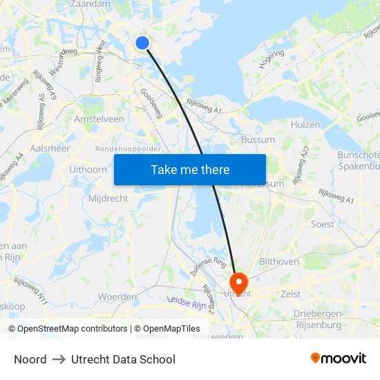 Noord to Utrecht Data School map