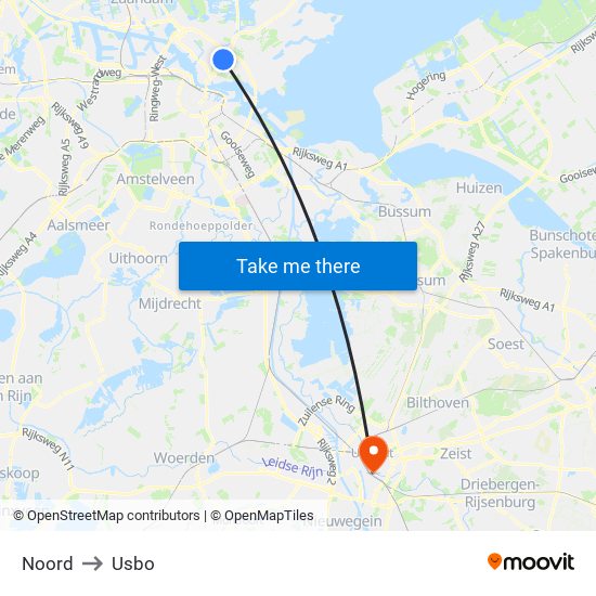 Noord to Usbo map