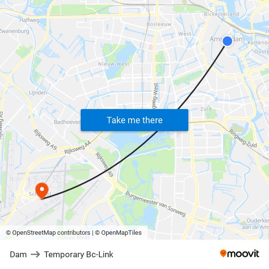 Dam to Temporary Bc-Link map