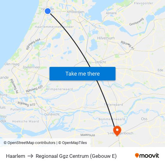 Haarlem to Regionaal Ggz Centrum (Gebouw E) map