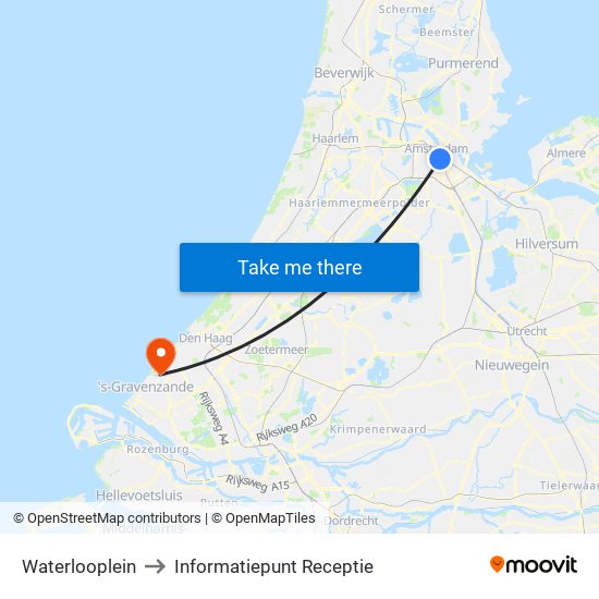 Waterlooplein to Informatiepunt Receptie map