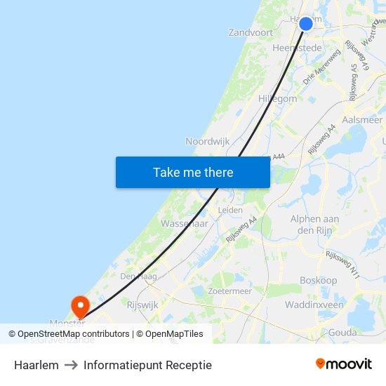 Haarlem to Informatiepunt Receptie map