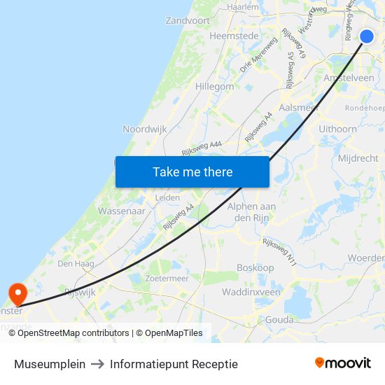 Museumplein to Informatiepunt Receptie map