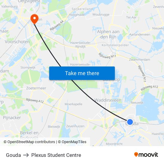 Gouda to Plexus Student Centre map