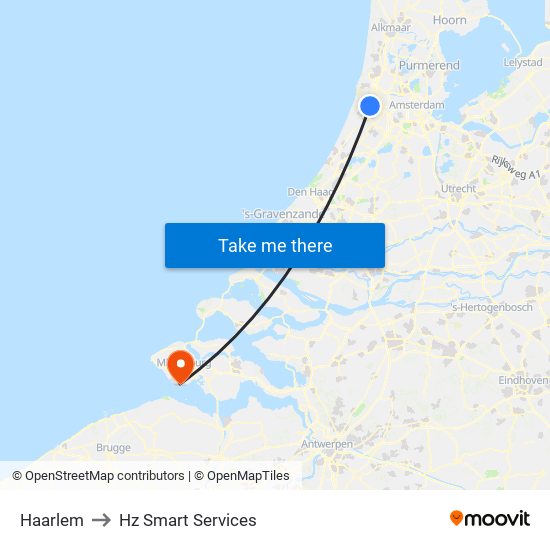 Haarlem to Hz Smart Services map