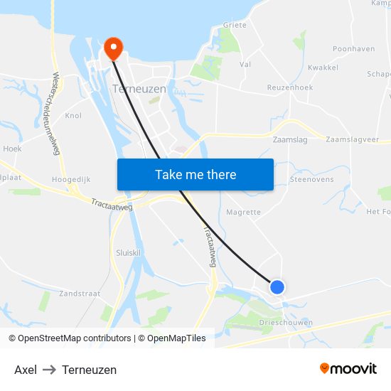 Axel to Terneuzen map