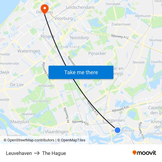 Leuvehaven to The Hague map