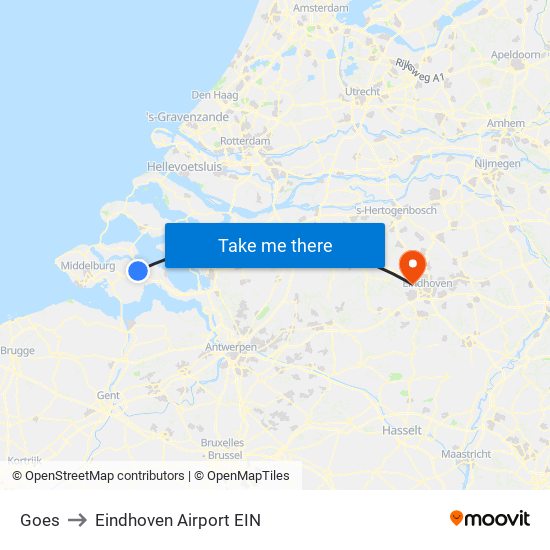 Goes to Eindhoven Airport EIN map