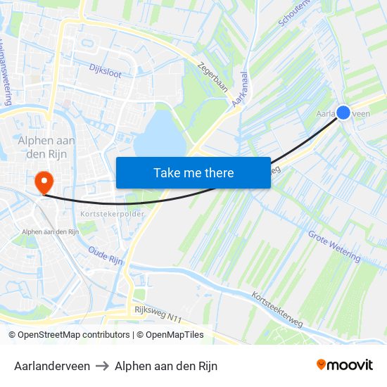 Aarlanderveen to Alphen aan den Rijn map