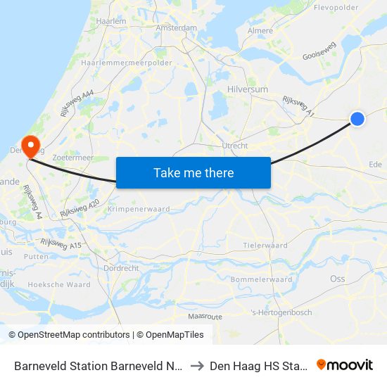 Barneveld Station Barneveld Noord to Den Haag HS Station map