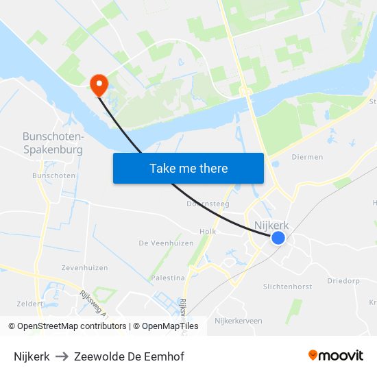 Nijkerk to Zeewolde De Eemhof map