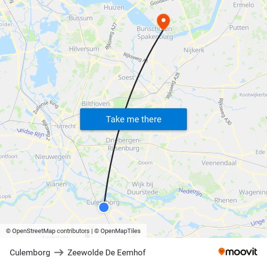 Culemborg to Zeewolde De Eemhof map