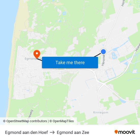 Egmond aan den Hoef to Egmond aan Zee map