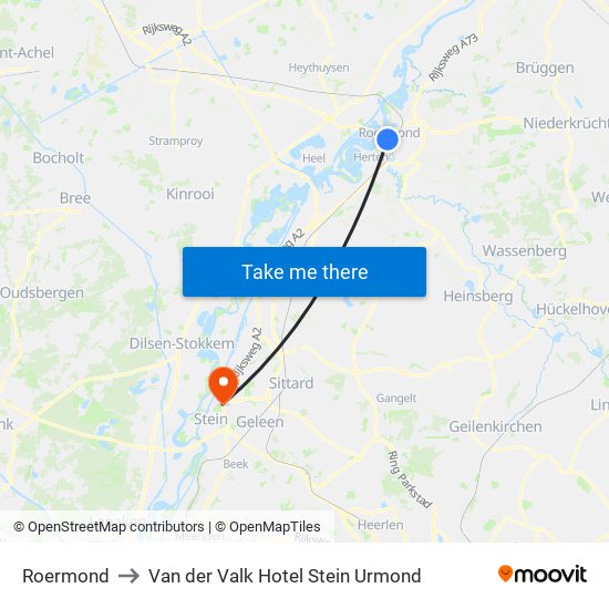Roermond, Neerstraat to Van der Valk Hotel Stein Urmond map