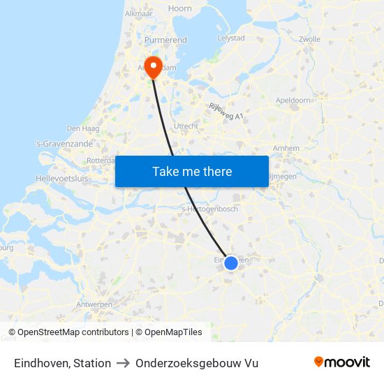 Eindhoven, Station to Onderzoeksgebouw Vu map