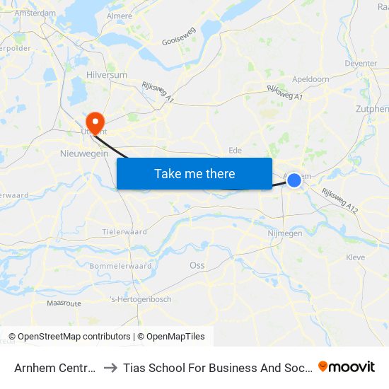 Arnhem Centraal to Tias School For Business And Society map