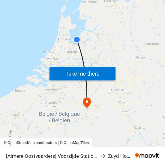 [Almere Oostvaarders] Voorzijde Station, Busstrook Ambonstraat to Zuyd Hogeschool map
