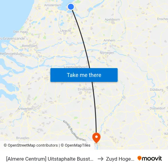 [Almere Centrum] Uitstaphalte Busstation,Haltes O,P,Q to Zuyd Hogeschool map