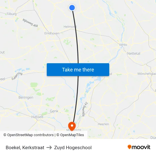 Boekel, Kerkstraat to Zuyd Hogeschool map