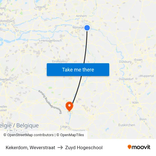 Kekerdom, Weverstraat to Zuyd Hogeschool map