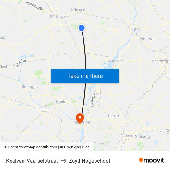 Keelven, Vaarselstraat to Zuyd Hogeschool map