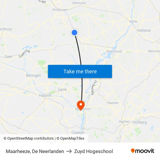 Maarheeze, De Neerlanden to Zuyd Hogeschool map