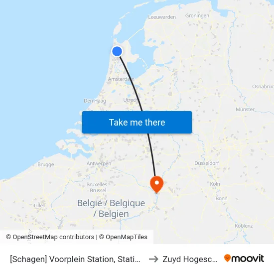 [Schagen] Voorplein Station, Stationsweg to Zuyd Hogeschool map