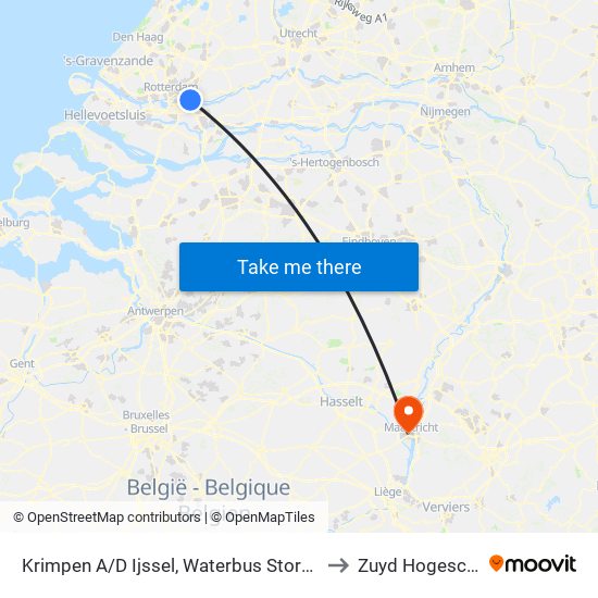 Krimpen A/D Ijssel, Waterbus Stormpolder to Zuyd Hogeschool map