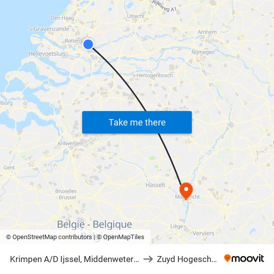 Krimpen A/D Ijssel, Middenwetering to Zuyd Hogeschool map