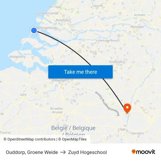 Ouddorp, Groene Weide to Zuyd Hogeschool map