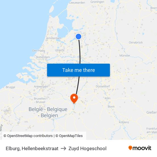 Elburg, Hellenbeekstraat to Zuyd Hogeschool map