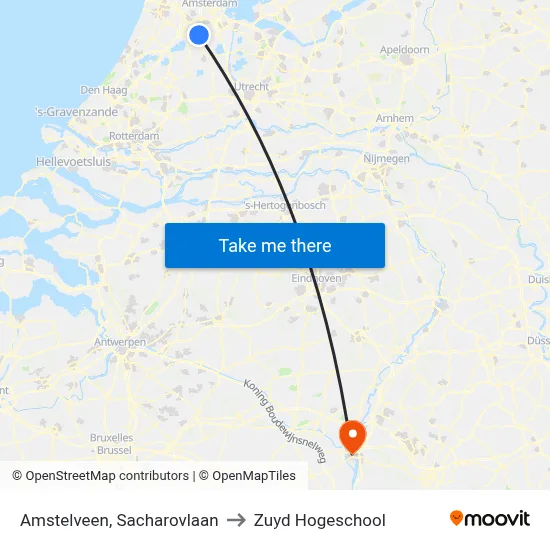 Amstelveen, Sacharovlaan to Zuyd Hogeschool map