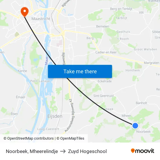 Noorbeek, Mheerelindje to Zuyd Hogeschool map