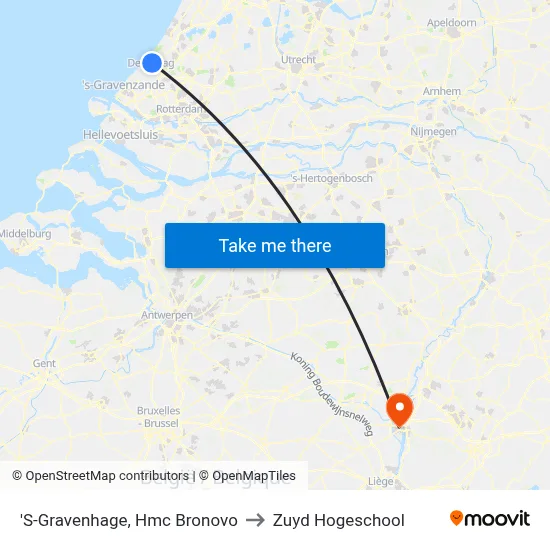 'S-Gravenhage, Hmc Bronovo to Zuyd Hogeschool map