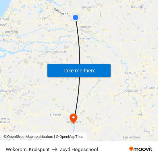 Wekerom, Kruispunt to Zuyd Hogeschool map