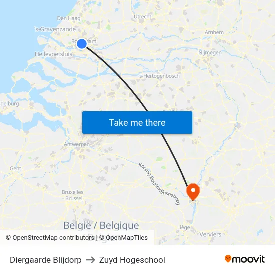 Diergaarde Blijdorp to Zuyd Hogeschool map