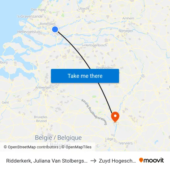 Ridderkerk, Juliana Van Stolbergstraat to Zuyd Hogeschool map