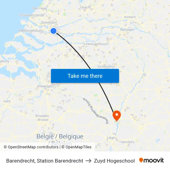 Barendrecht, Station Barendrecht to Zuyd Hogeschool map