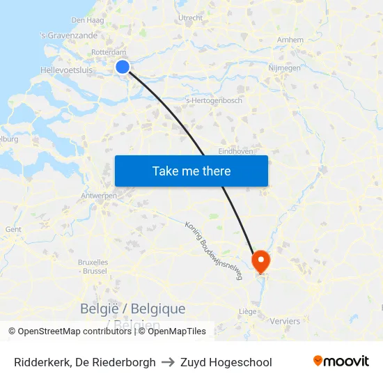 Ridderkerk, De Riederborgh to Zuyd Hogeschool map