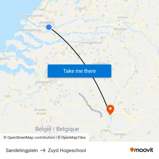 Sandelingplein to Zuyd Hogeschool map