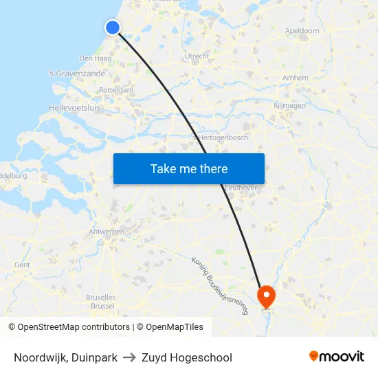Noordwijk, Duinpark to Zuyd Hogeschool map