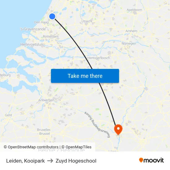 Leiden, Kooipark to Zuyd Hogeschool map
