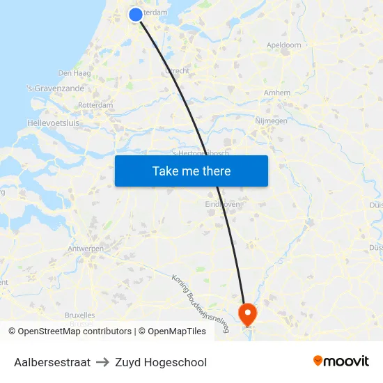 Aalbersestraat to Zuyd Hogeschool map