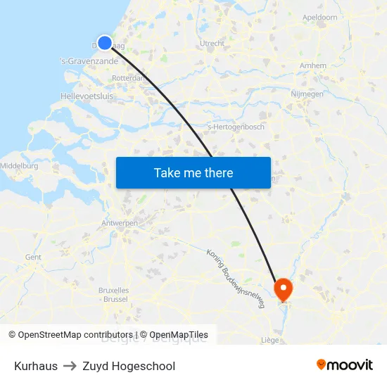 Kurhaus to Zuyd Hogeschool map