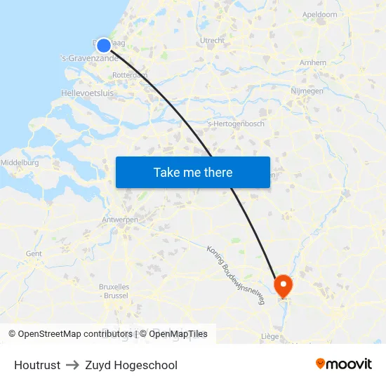 Houtrust to Zuyd Hogeschool map