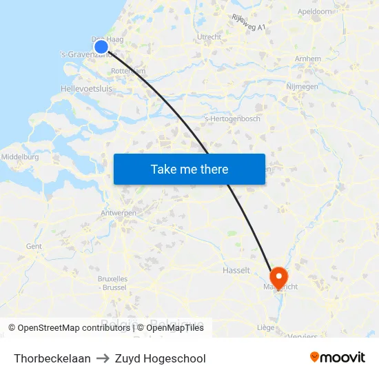Thorbeckelaan to Zuyd Hogeschool map