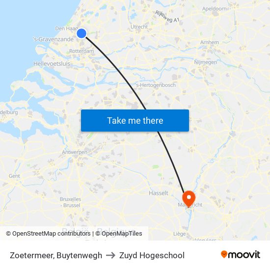 Zoetermeer, Buytenwegh to Zuyd Hogeschool map